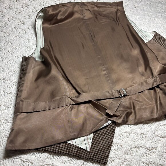 Polo Ralph Lauren Premium Wool Cashmere Vest Brown Plaid Made in‎ Italy NWOT - Picture 9 of 13
